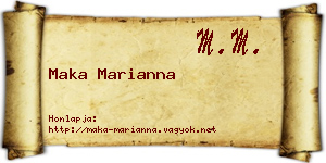 Maka Marianna névjegykártya